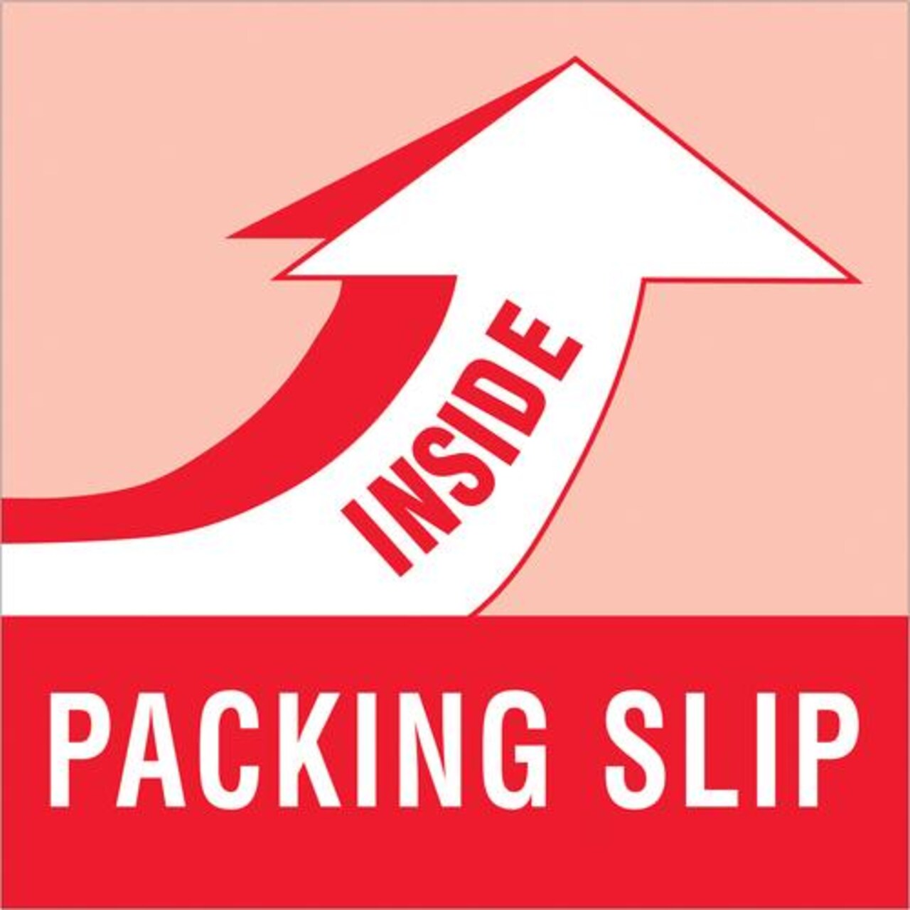 Tape Logic Labels, "Packing Slip Inside", 4" x 4", Red/White, 500/Roll
